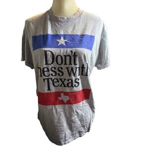 Don't Mess With Texas Vintage Graphic Tee, Gray, Texas Pride, Unisex Large
